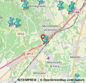 Mappa SR 11, 36054 Montebello Vicentino VI, Italia (3.48667)