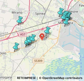 Mappa Via Caselle di San Pietro, 30034 Mira VE, Italia (4.34429)