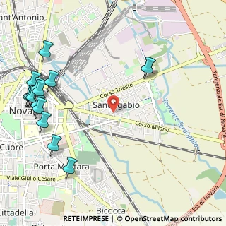 Mappa Via Vittime Strage di Bologna, 28100 Novara NO, Italia (1.44875)