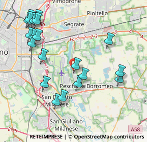 Mappa Via R. Morandi, 20068 Peschiera Borromeo MI, Italia (4.681)