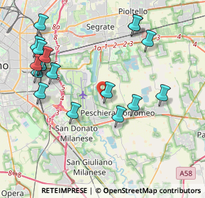 Mappa Via Enrico Fermi, 20068 Peschiera Borromeo MI, Italia (4.54389)