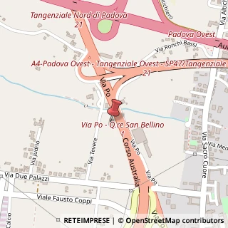 Mappa Via Tevere, 30, 35135 Padova, Padova (Veneto)