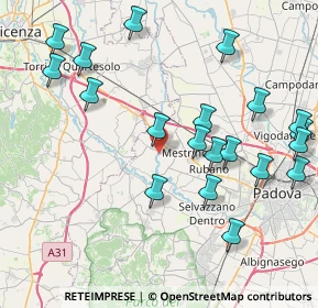 Mappa Via Reolda, 35030 Veggiano PD, Italia (9.232)