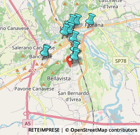 Mappa Cantone Maridon, 10015 Ivrea TO, Italia (1.36692)