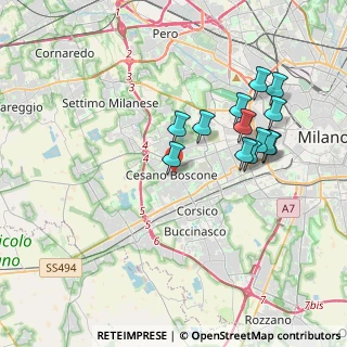 Mappa Via Nazario Sauro, 20090 Cesano Boscone MI, Italia (3.61385)