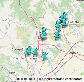 Mappa Stradale Torino, 10015 Ivrea TO, Italia (13.31875)