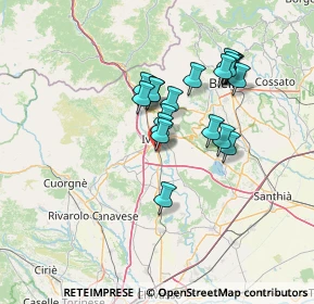 Mappa Stradale Torino, 10015 Ivrea TO, Italia (11.7285)