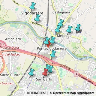 Mappa Via dei Vivarini, 35133 Padova PD, Italia (1.076)