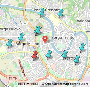 Mappa Via Maddalena di Canossa, 37123 Verona VR, Italia (1.07333)