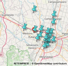 Mappa Piazza della Costituzione, 35030 Rubano PD, Italia (6.62588)