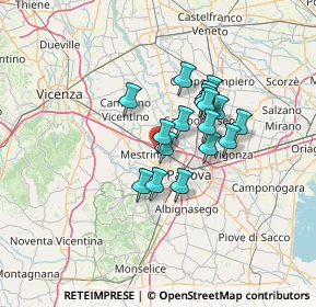 Mappa Piazza della Costituzione, 35030 Rubano PD, Italia (9.48412)