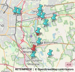 Mappa Piazza della Costituzione, 20068 Peschiera Borromeo MI, Italia (3.90417)