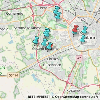 Mappa Via Tiziano Vecellio, 20090 Cesano Boscone MI, Italia (3.85833)