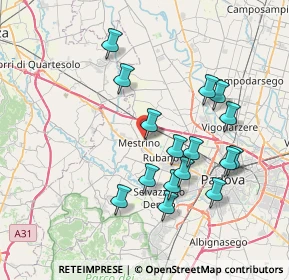 Mappa Via degli Alpini, 35035 Mestrino PD, Italia (7.18625)
