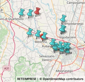 Mappa Via degli Alpini, 35035 Mestrino PD, Italia (7.11706)