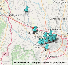 Mappa Via degli Alpini, 35035 Mestrino PD, Italia (7.28333)