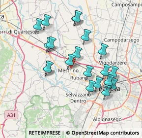 Mappa Via degli Alpini, 35035 Mestrino PD, Italia (7.134)