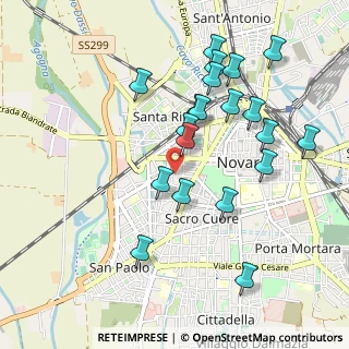 Mappa Via Lazzarino E., 28100 Novara NO, Italia (0.9825)