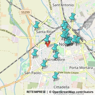 Mappa Via Lazzarino E., 28100 Novara NO, Italia (0.92389)