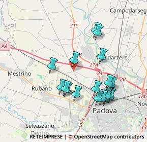 Mappa Piazza Donatore di Sangue, 35136 Padova PD, Italia (3.60706)