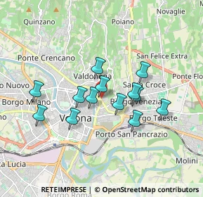 Mappa Vicolo Moise, 37129 Verona VR, Italia (1.42615)