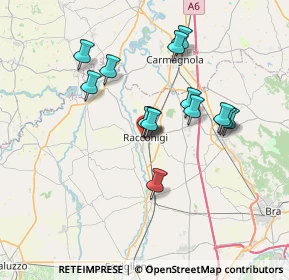 Mappa Via Bartolomeo Muzzone, 12035 Racconigi CN, Italia (6.12429)