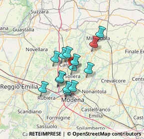 Mappa Via Carpi Ravarino, 41019 Limidi MO, Italia (9.39643)