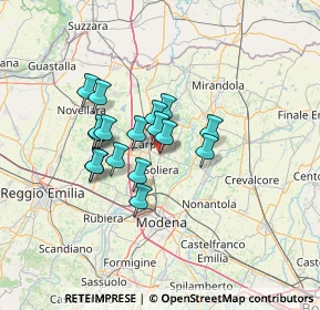 Mappa Via Carpi Ravarino, 41019 Limidi MO, Italia (9.88765)