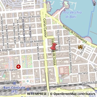 Mappa Via Cardassi, 21, 70121 Bari, Bari (Puglia)