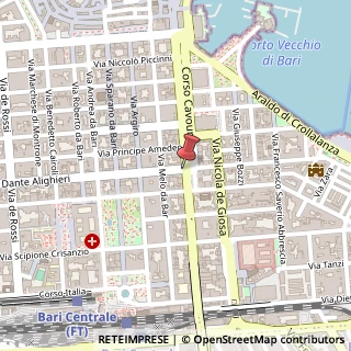 Mappa Via Dante Alighieri,  3, 70121 Bari, Bari (Puglia)