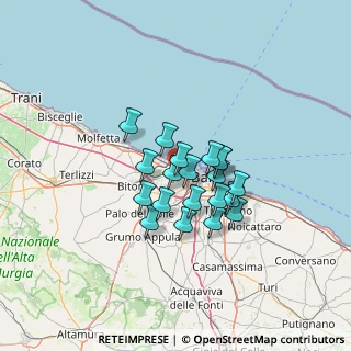 Mappa Via N. Cacudi Ang, 70132 Bari BA, Italia (9.7195)