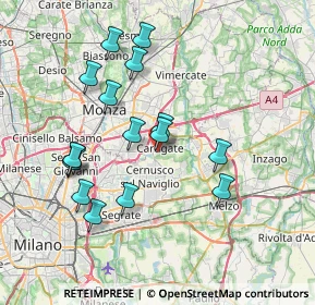 Mappa Via Risorgimento, 20061 Carugate MI, Italia (7.21375)