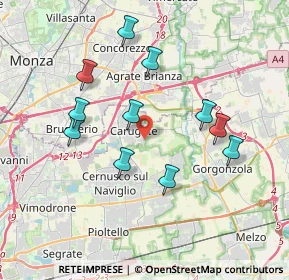 Mappa Via Molgora, 20061 Carugate MI, Italia (3.52727)