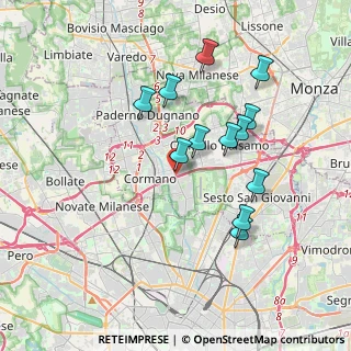 Mappa A4 Torino - Trieste, 20091 Cinisello Balsamo MI, Italia (3.43833)