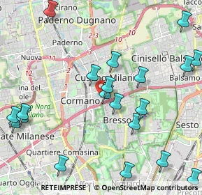 Mappa Via Pietro Mascagni, 20095 Cusano Milanino MI, Italia (2.584)