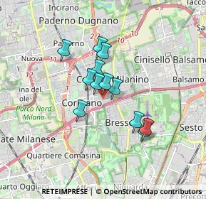 Mappa Via Pietro Mascagni, 20095 Cusano Milanino MI, Italia (1.22083)