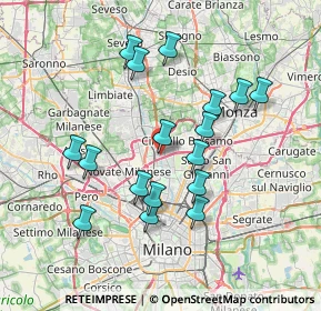 Mappa Via Pietro Mascagni, 20095 Cusano Milanino MI, Italia (6.88588)