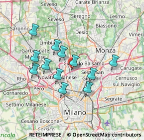 Mappa Via Pietro Mascagni, 20095 Cusano Milanino MI, Italia (6.1525)