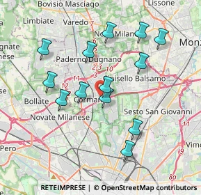 Mappa Via Pietro Mascagni, 20095 Cusano Milanino MI, Italia (3.56231)