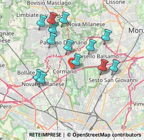 Mappa Via Pietro Mascagni, 20095 Cusano Milanino MI, Italia (3.575)