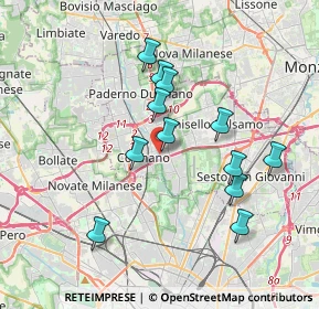 Mappa Via Pietro Mascagni, 20095 Cusano Milanino MI, Italia (3.355)
