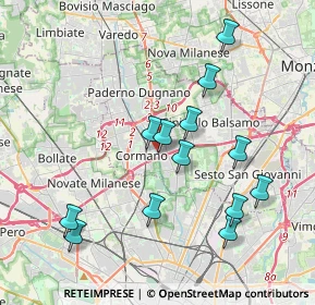 Mappa Via Pietro Mascagni, 20095 Cusano Milanino MI, Italia (3.82077)