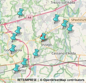 Mappa Via G. Leopardi, 20065 Inzago MI, Italia (4.81091)