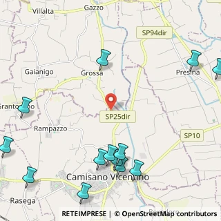 Mappa Via Alpiero, 36043 Camisano vicentino VI, Italia (3.09)
