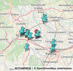Mappa Via Alpiero, 36043 Camisano vicentino VI, Italia (11.1365)