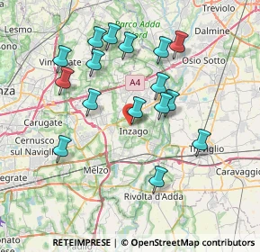 Mappa Via Boccaccio, 20065 Inzago MI, Italia (7.20875)