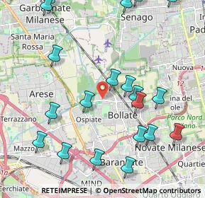 Mappa Via Monteverdi, 20021 Bollate MI, Italia (2.5145)