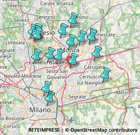 Mappa Via San Maurizio Al Lambro, 20093 Cologno Monzese MI, Italia (7.17632)