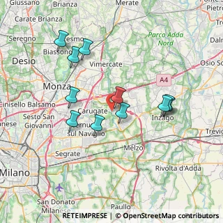 Mappa Via Carlo Porta, 20060 Pessano con Bornago MI, Italia (6.88455)