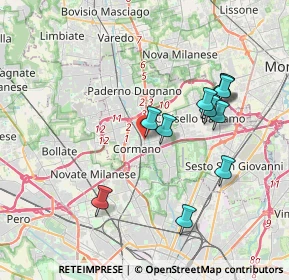 Mappa Via Cardinale Ferrari, 20095 Cusano Milanino MI, Italia (3.59636)